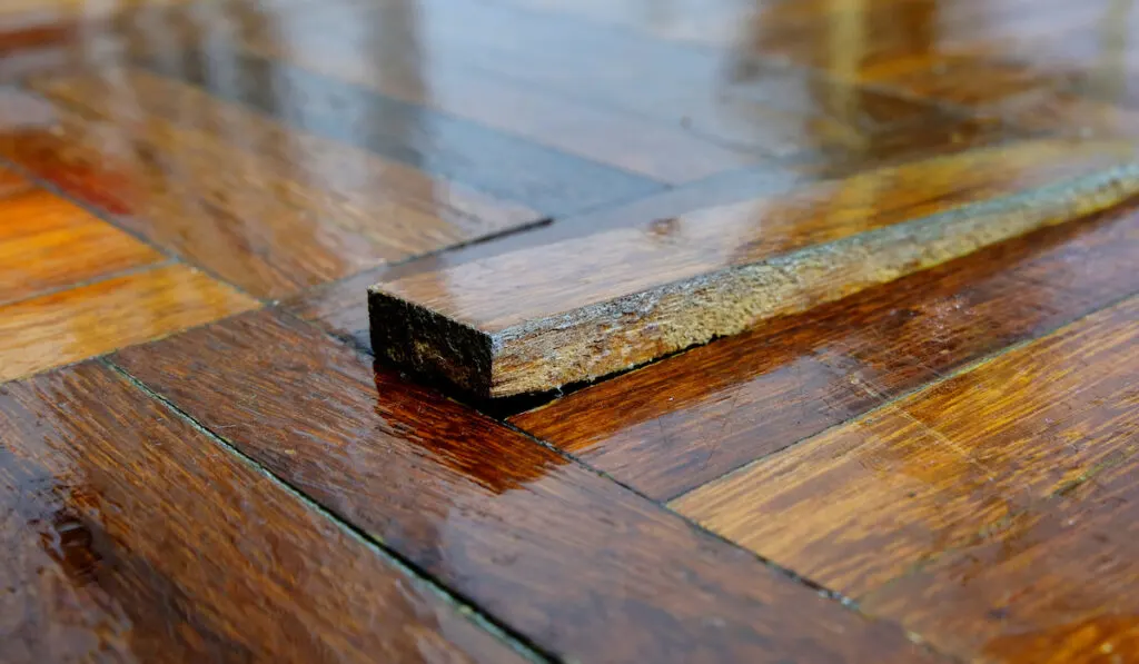 a loose wooden floor tile