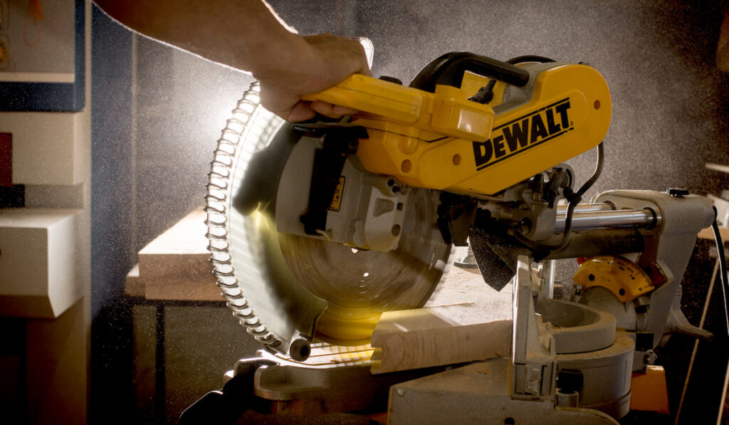 using a mitre saw to cut