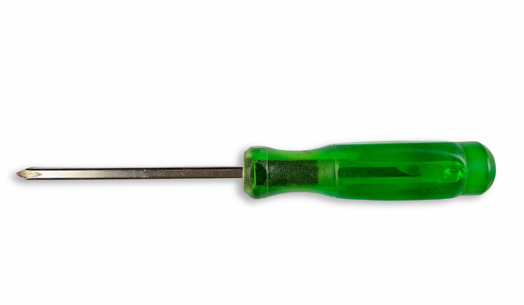 screwdriver with green handle
