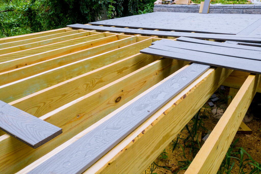 installing wooden deck patio