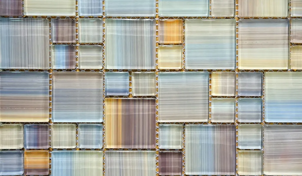 Colorful, glass, glossy mosaic tiles,