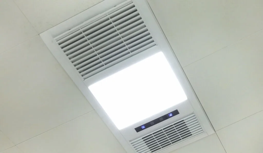 Exhaust and LED lights in the bathroom with sensor