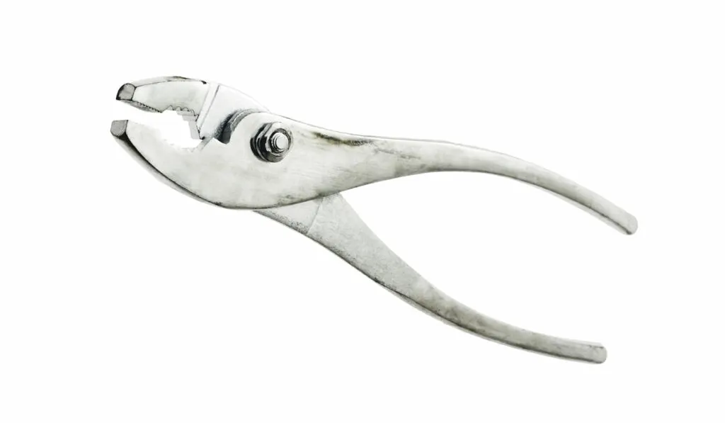Slip joint pliers on white background

