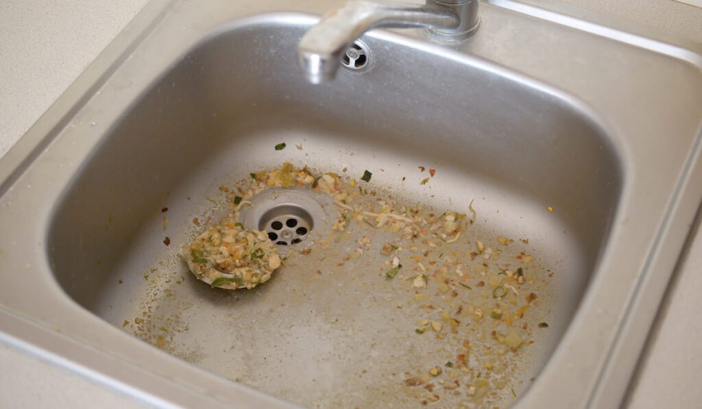 wrong food waste clogging on kitchen sink drain 