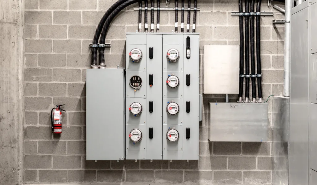 Electrical room with multiple smart meters