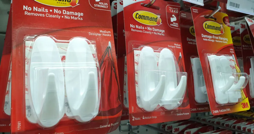 Command adhesive hook displayed in a store