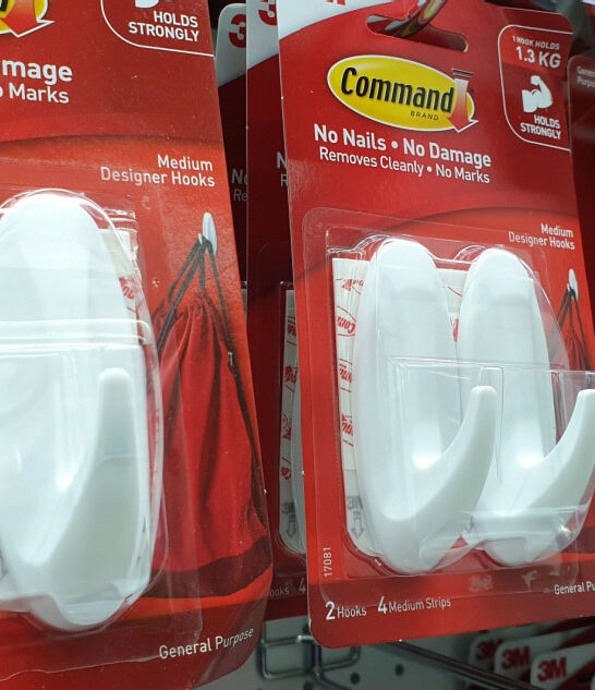 command adhesive hook displayed in a store