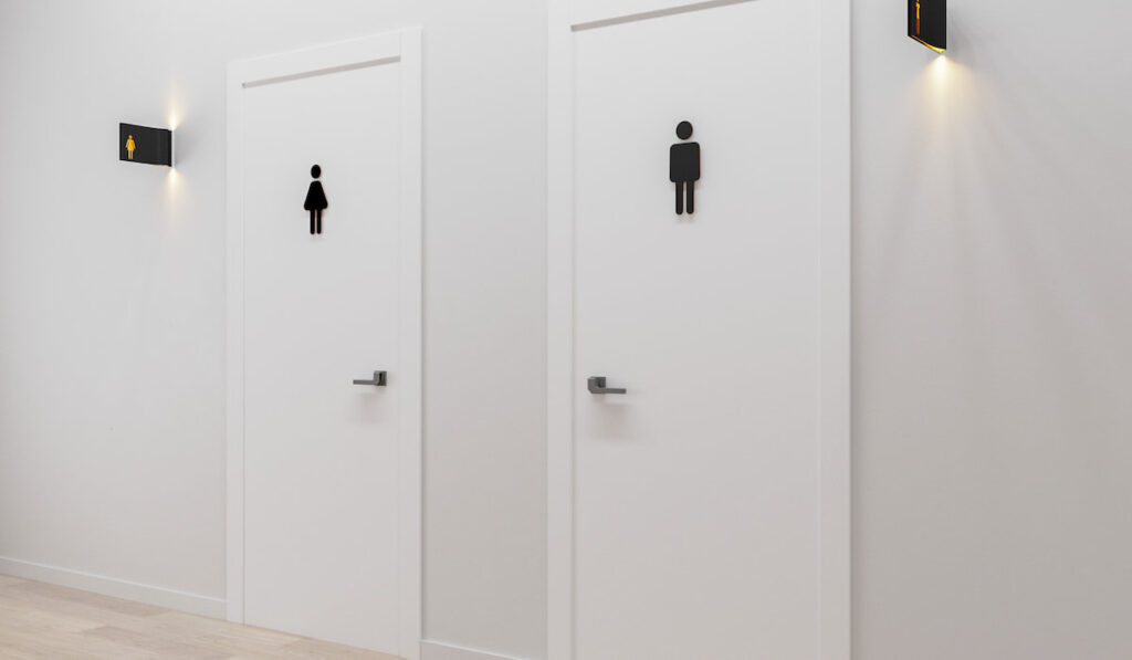 Toilet doors men and women icon