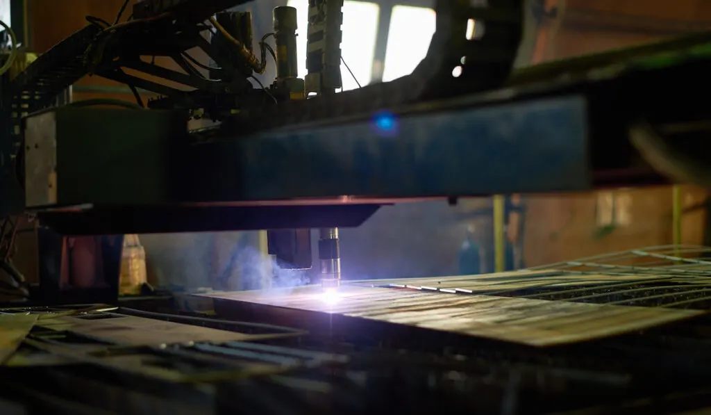 laser cutting sheet of metal